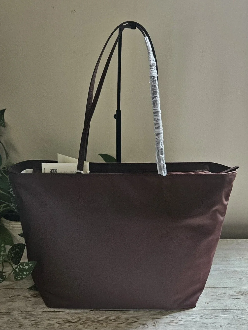 Tory Burch nwt Nylon Large Tote In Truffle Exterior Material: Smooth, durable re